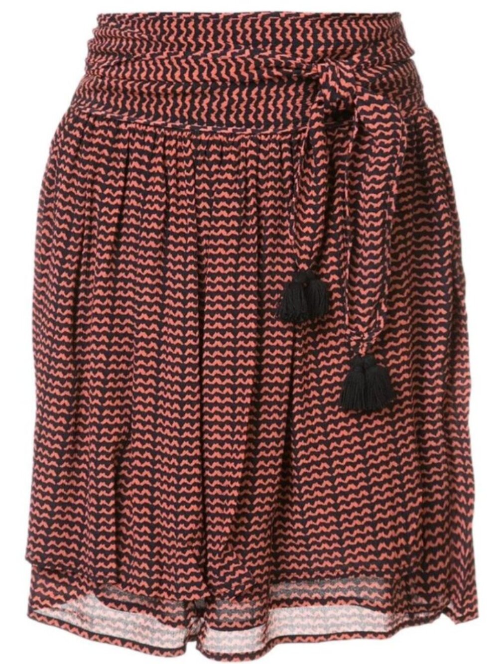 APIECE APART Baja 100% Silk Tassel Tie Skirt Burnt Orange US 6 Luxury Boho